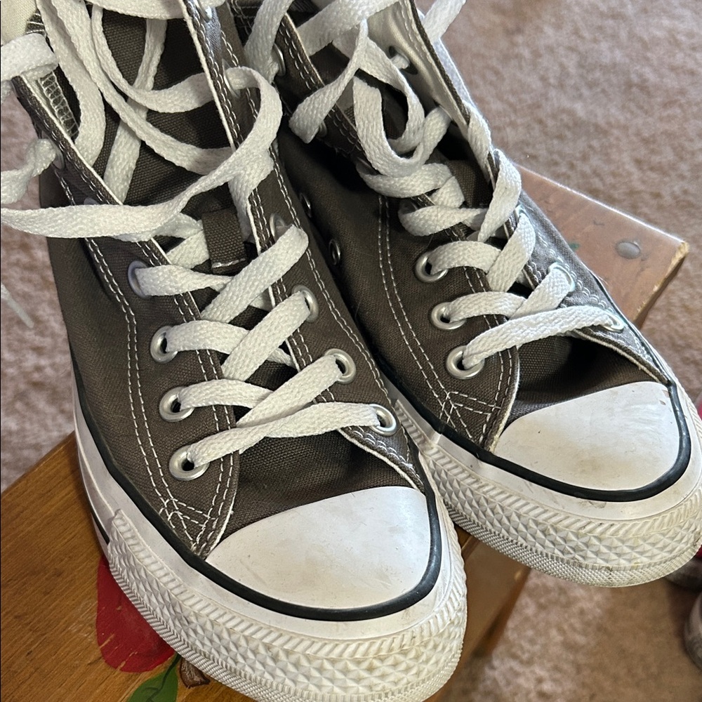 Converse Charcoal and White Canvas Sneakers